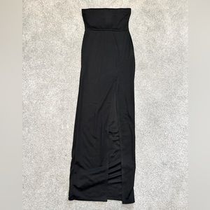 Missguided Black Bandeau Side Split Maxi Dress. NWT!